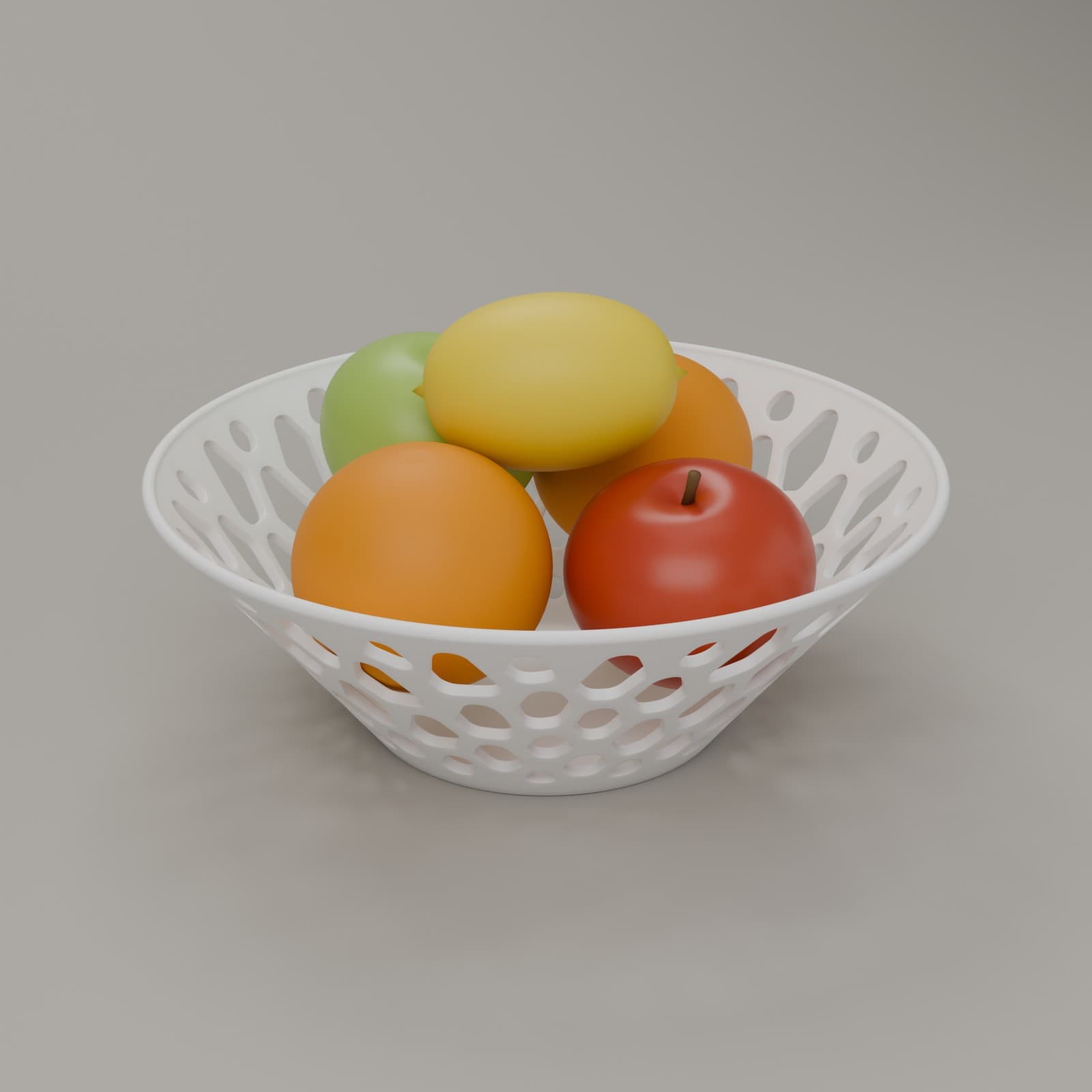 Fruitschaal Voronoi in wit