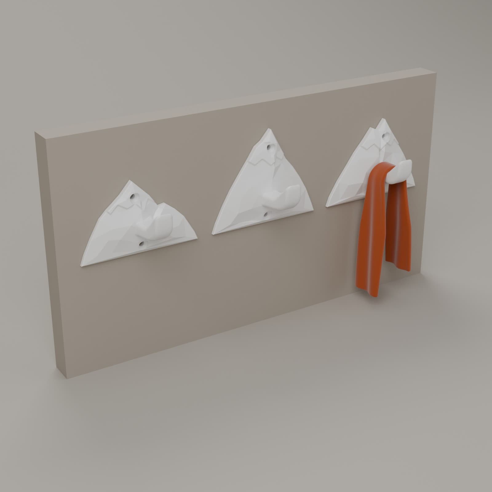 Kapstokhaken Bergen (set van 3) in wit