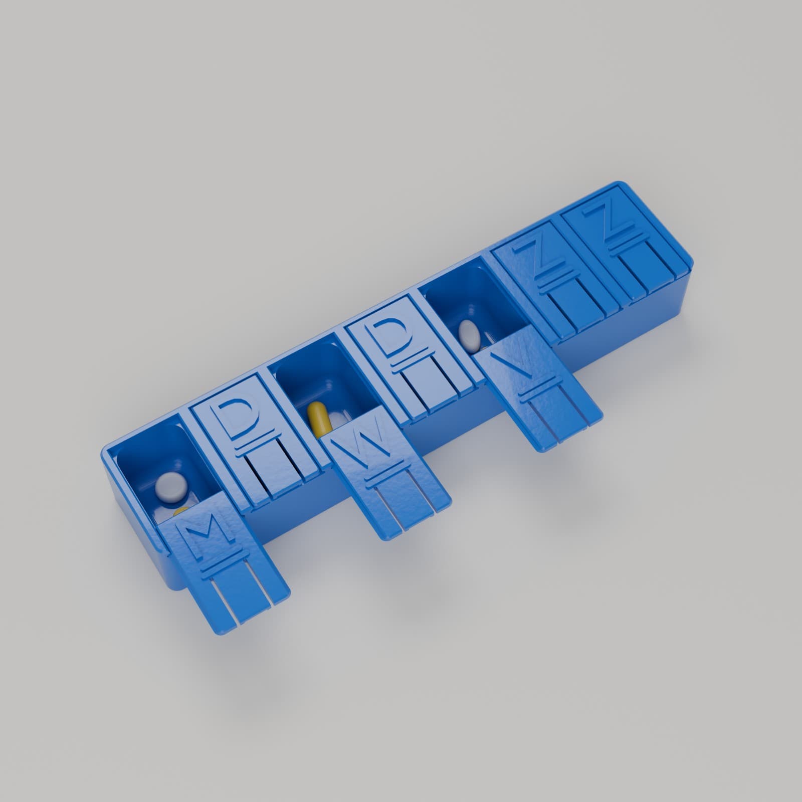 Pillendoos voor de Week in blauw