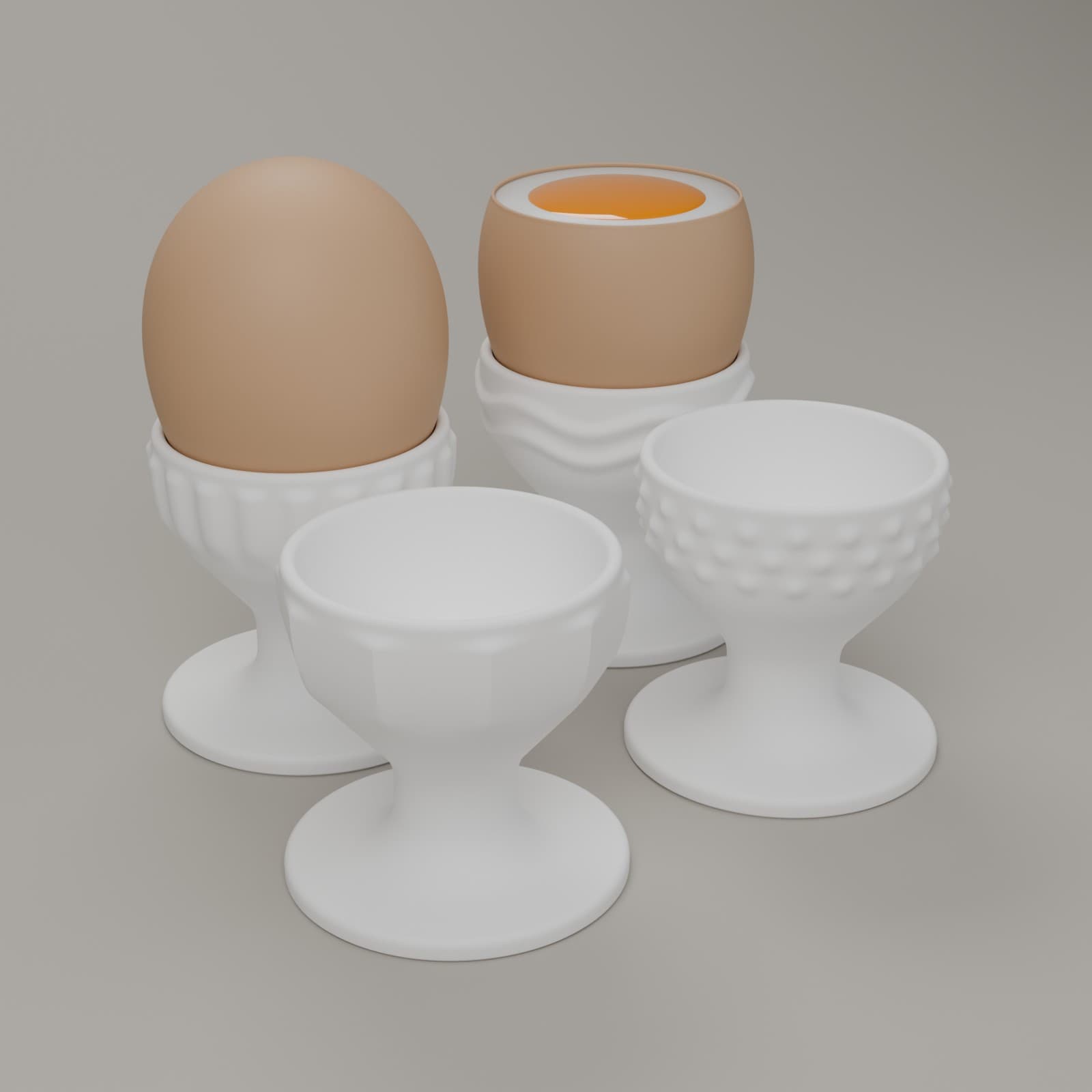 Eierdopjes (set van 4) in wit