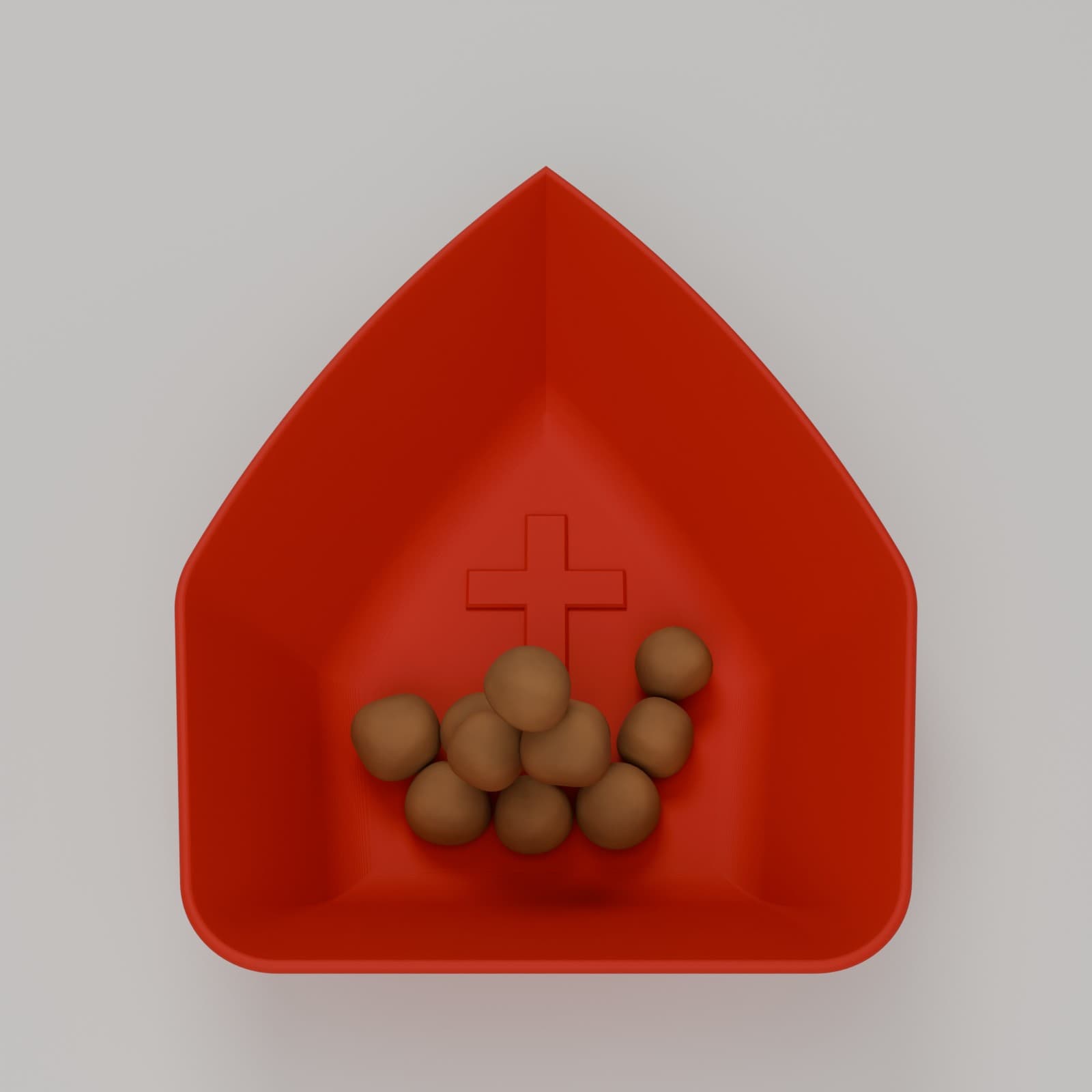 Pepernotenschaal Mijter in rood