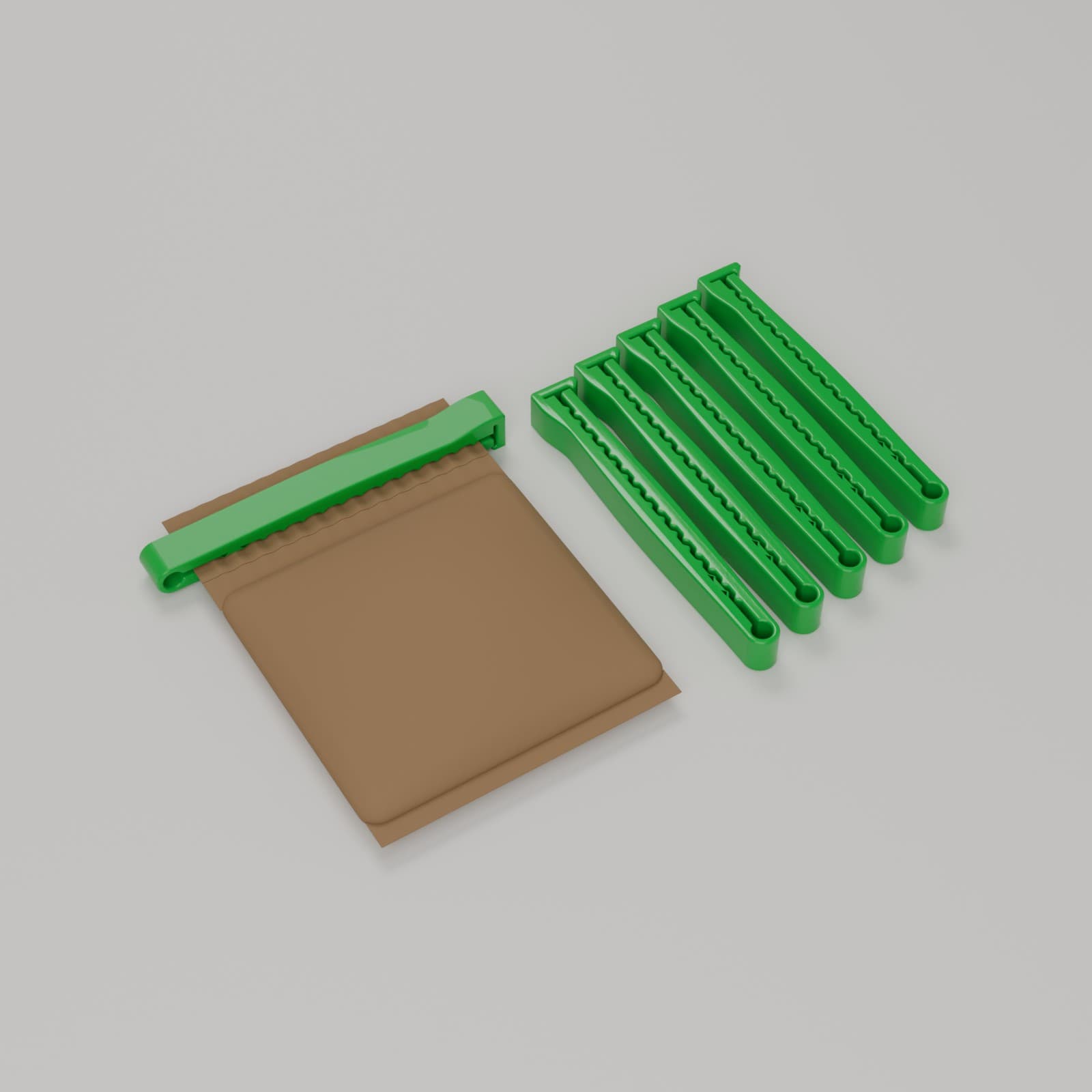 Zakclips (set van 6) in groen