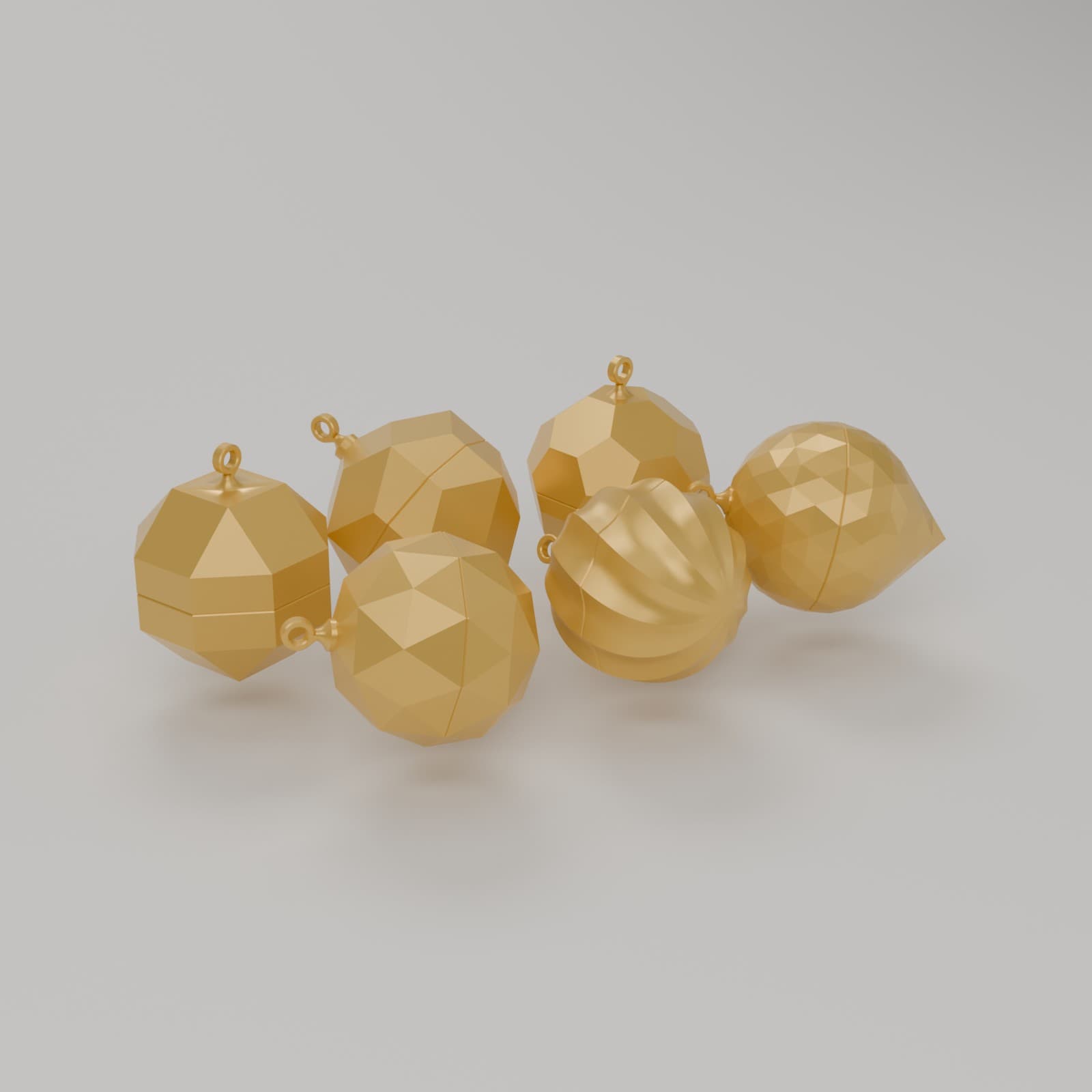 Kerstballen Facet (set van 6) in goud