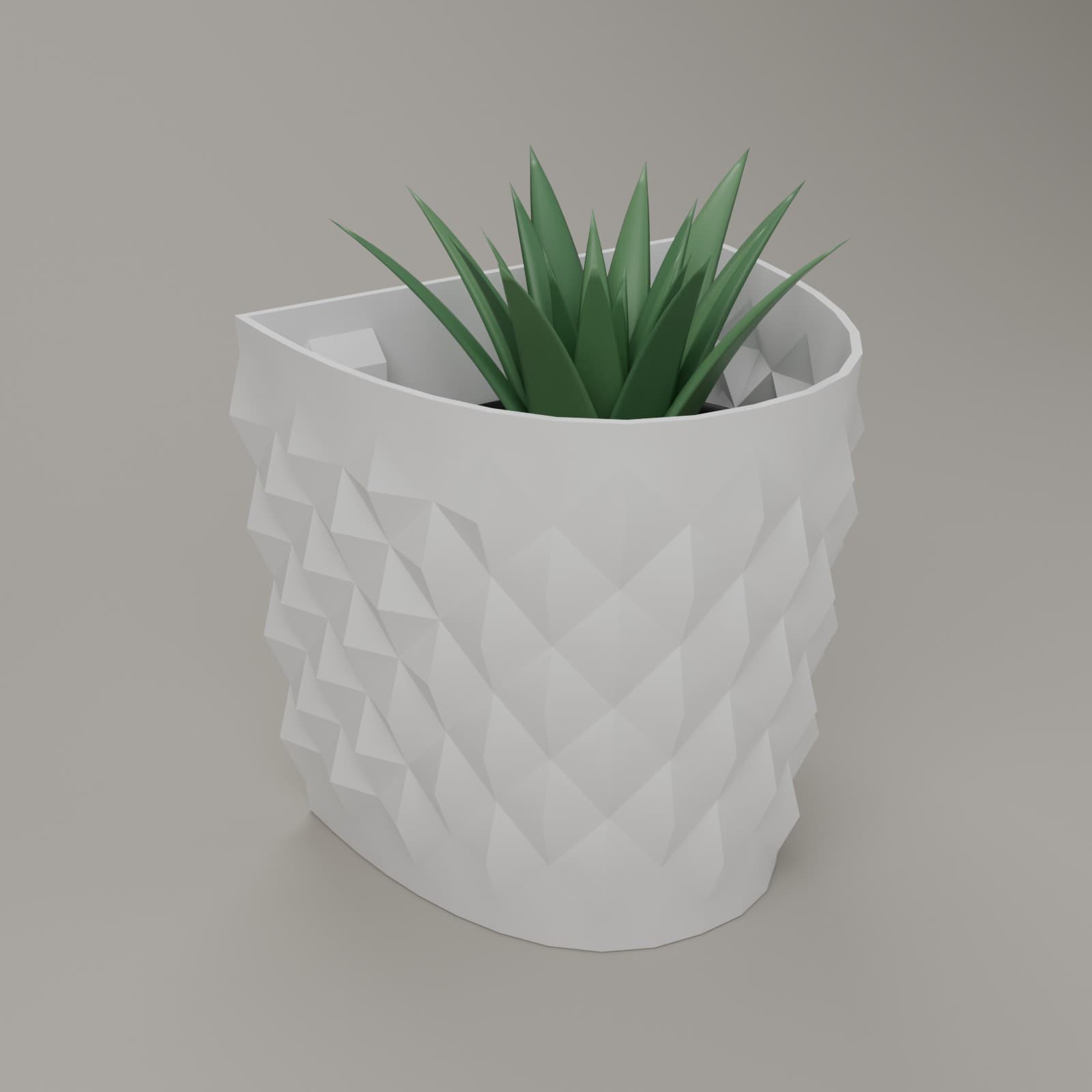 Wandplanter Facet in wit