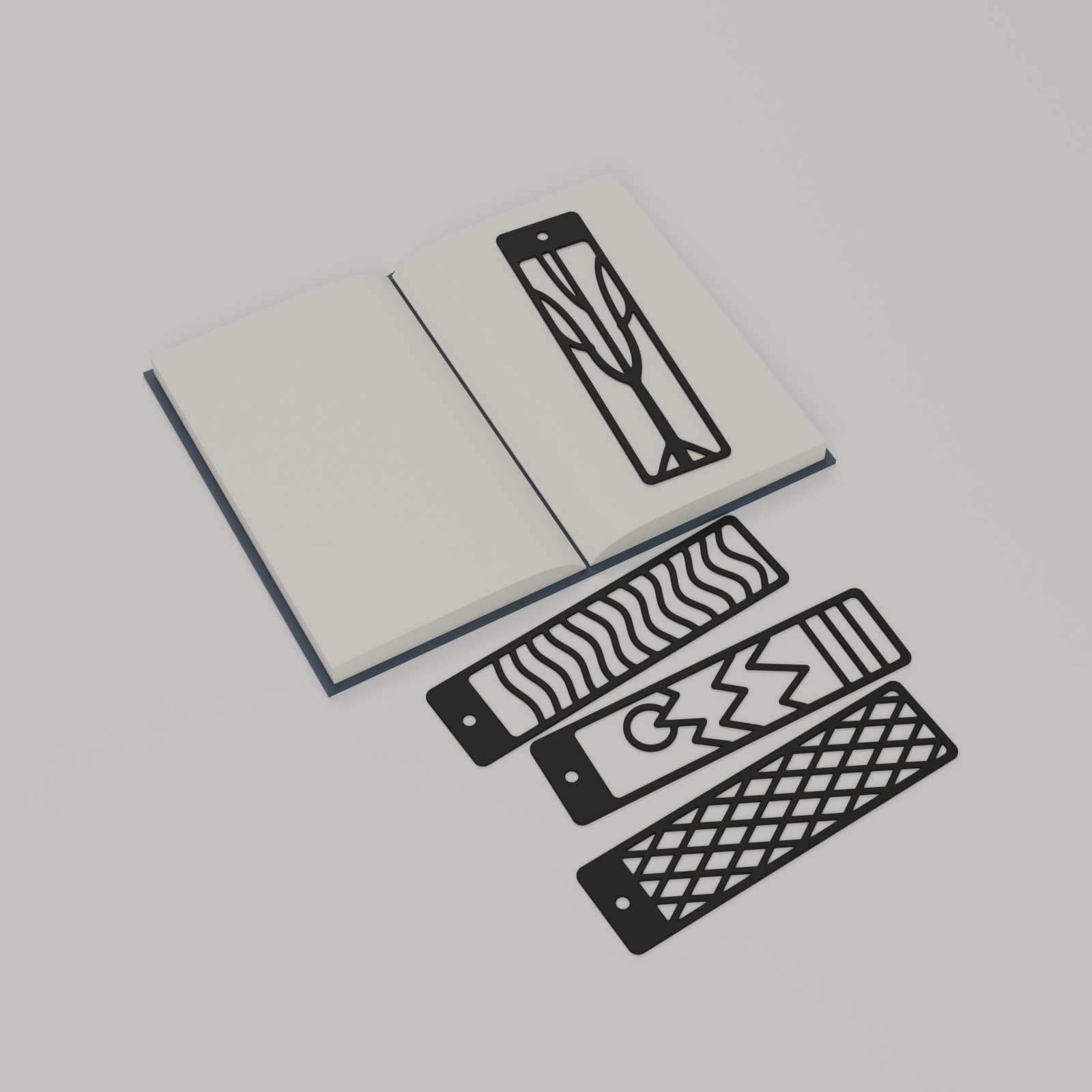 Boekenleggers (set van 4) in zwart
