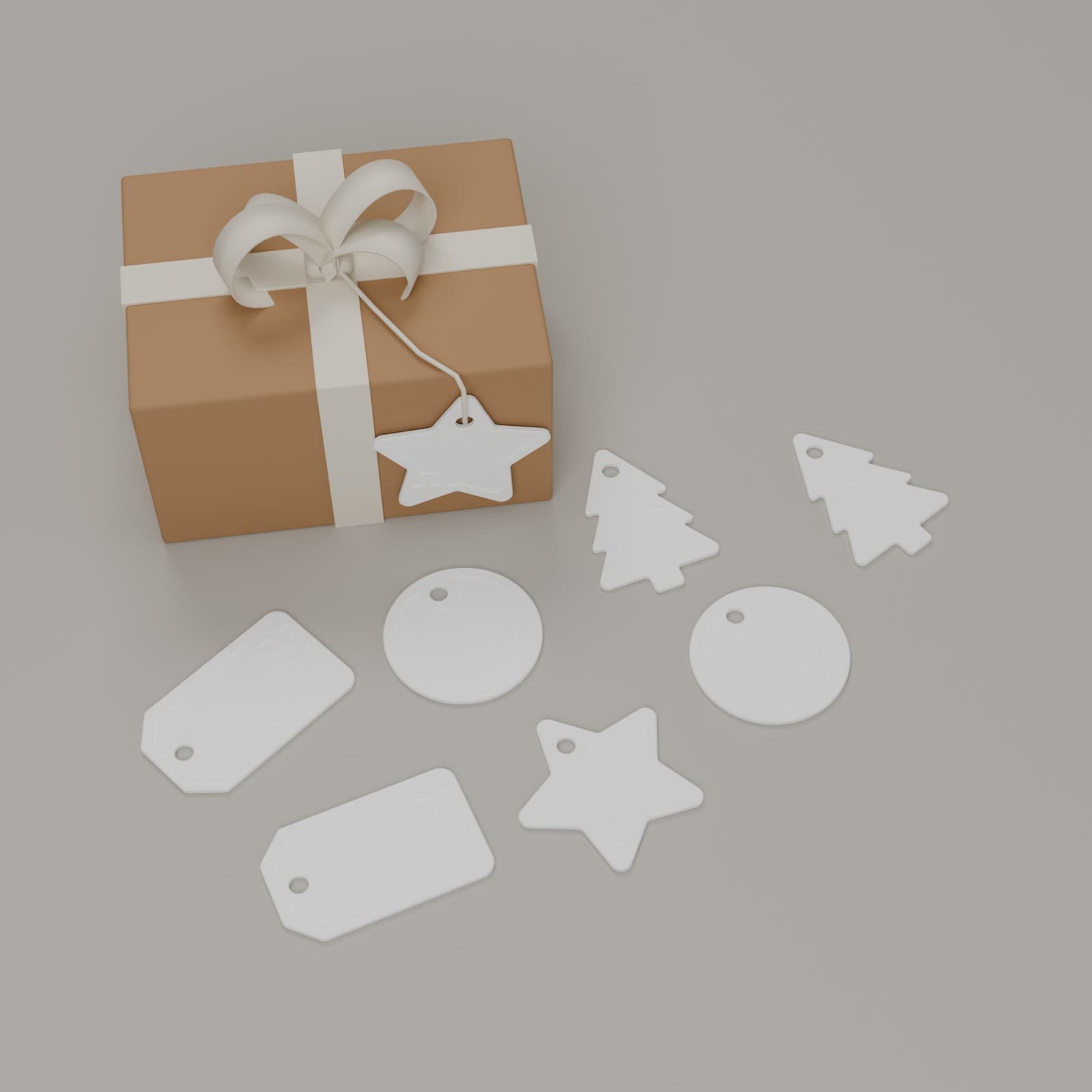 Cadeaulabels (set van 8) in wit